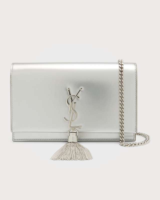 Kate Metallic Leather Wallet on Chain